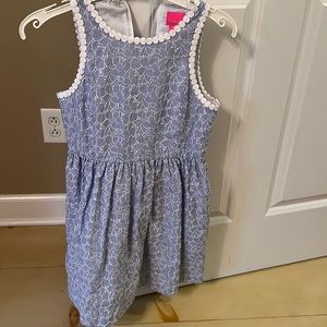 Lilly Pulitzer Girls 12 Blue Sleeveless Kids Dress